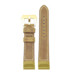 p560a Up Beige StrapsCo DASSARI Salvage Thick Padded Distressed Italian Leather Watch Band Strap with Yellow Gold Buckle