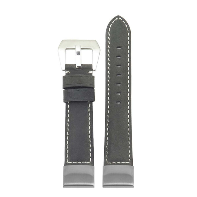 p560a Up Black StrapsCo DASSARI Salvage Thick Padded Distressed Italian Leather Watch Band Strap with Silver Buckle