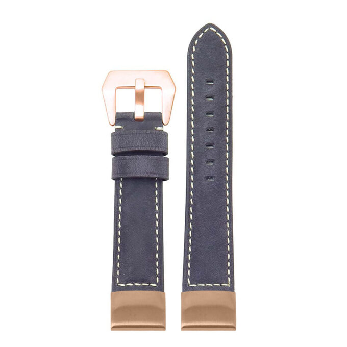 p560a Up Blue StrapsCo DASSARI Salvage Thick Padded Distressed Italian Leather Watch Band Strap with Rose Gold Buckle