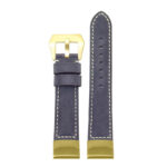 p560a Up Blue StrapsCo DASSARI Salvage Thick Padded Distressed Italian Leather Watch Band Strap with Yellow Gold Buckle