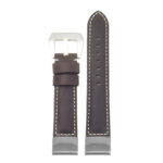 p560a Up Dark Brown StrapsCo DASSARI Salvage Thick Padded Distressed Italian Leather Watch Band Strap with Silver Buckle