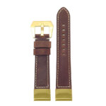 p560a Up Rust StrapsCo DASSARI Salvage Thick Padded Distressed Italian Leather Watch Band Strap with Yellow Gold Buckle