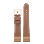 p560a Up Tan StrapsCo DASSARI Salvage Thick Padded Distressed Italian Leather Watch Band Strap with Rose Gold Buckle