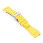 cl.fk18.10.bs Main Yellow DASSARI Aviator FKM Rubber Pilot Watch Band Strap 20mm 21mm 22mmBrushed Silver Clasp