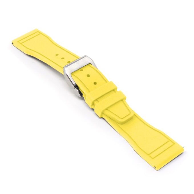 cl.fk18.10.bs Main Yellow DASSARI Aviator FKM Rubber Pilot Watch Band Strap 20mm 21mm 22mmBrushed Silver Clasp