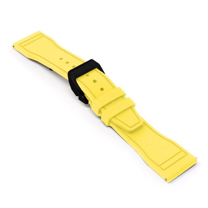 cl.fk18.10.mb Main Yellow DASSARI Aviator FKM Rubber Pilot Watch Band Strap 20mm 21mm 22mmBlack Clasp