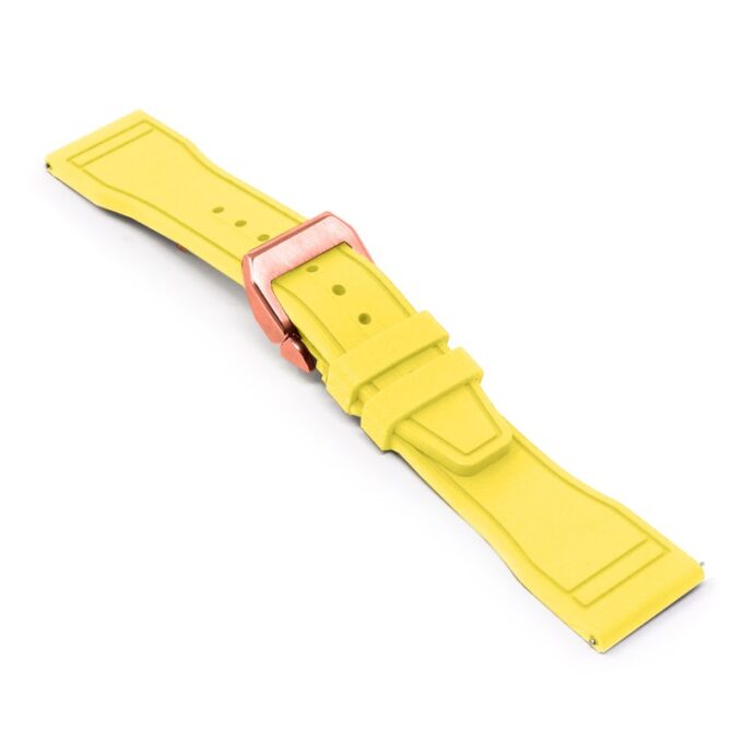 cl.fk18.10.rg Main Yellow DASSARI Aviator FKM Rubber Pilot Watch Band Strap 20mm 21mm 22mmRose Gold Clasp