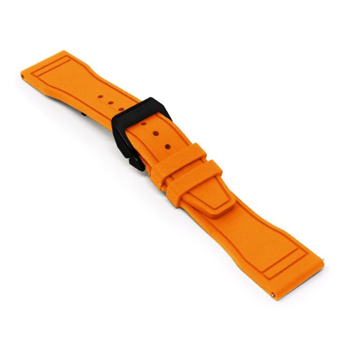 cl.fk18.12.mb Main Orange DASSARI Aviator FKM Rubber Pilot Watch Band Strap 20mm 21mm 22mmBlack Clasp