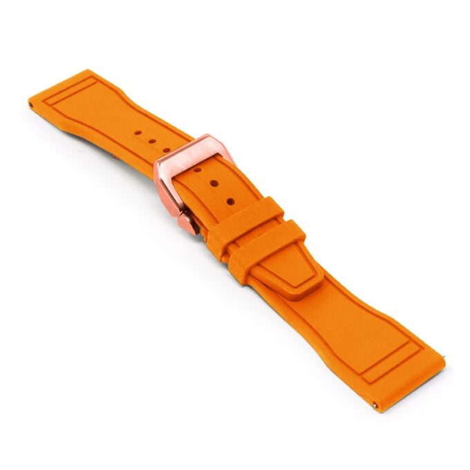 cl.fk18.12.rg Main Orange DASSARI Aviator FKM Rubber Pilot Watch Band Strap 20mm 21mm 22mmRose Gold Clasp