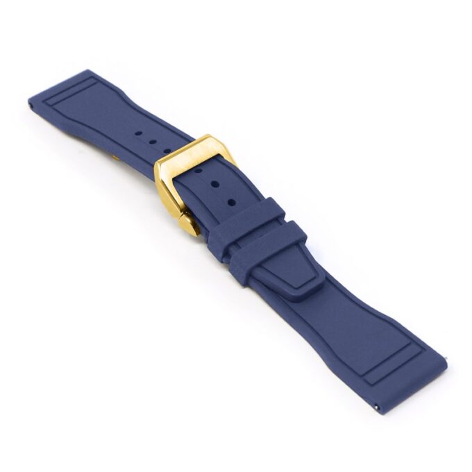 cl.fk18.5.yg Main Navy Blue DASSARI Aviator FKM Rubber Pilot Watch Band Strap 20mm 21mm 22mmRose Gold Clasp