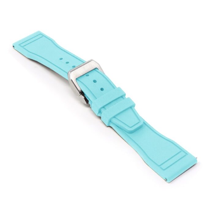 cl.fk18.5b.bs Main Light Blue DASSARI Aviator FKM Rubber Pilot Watch Band Strap 20mm 21mm 22mmBrushed Silver Clasp