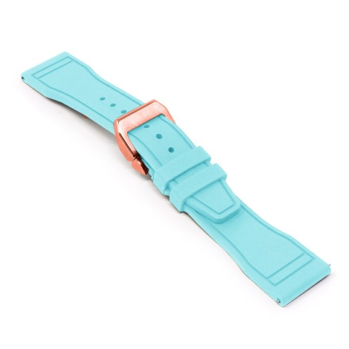 cl.fk18.5b.rg Main Light Blue DASSARI Aviator FKM Rubber Pilot Watch Band Strap 20mm 21mm 22mmRose Gold Clasp