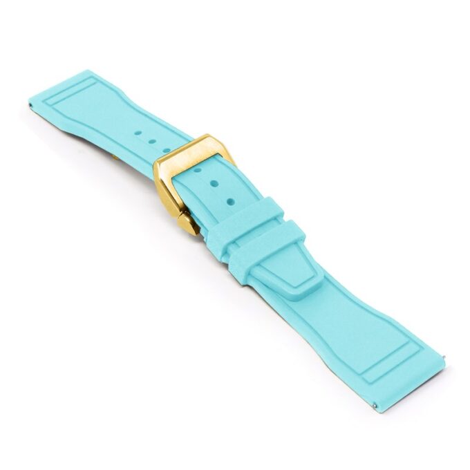 cl.fk18.5b.yg Main Light Blue DASSARI Aviator FKM Rubber Pilot Watch Band Strap 20mm 21mm 22mmRose Gold Clasp