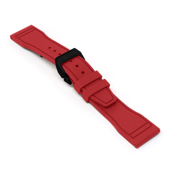 cl.fk18.6.mb Main Red DASSARI Aviator FKM Rubber Pilot Watch Band Strap 20mm 21mm 22mmBlack Clasp