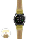 g.dmk1.p560a Main Beige StrapsCo DASSARI Salvage Thick Padded Distressed Italian Leather Watch Band Strap with Yellow Gold Buckle