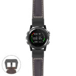 g.dmk1.p560a Main Dark Brown StrapsCo DASSARI Salvage Thick Padded Distressed Italian Leather Watch Band Strap with Matte Black Buckle