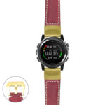 g.dmk1.p560a Main Red StrapsCo DASSARI Salvage Thick Padded Distressed Italian Leather Watch Band Strap with Yellow Gold Buckle