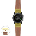 g.dmk1.p560a Main Tan StrapsCo DASSARI Salvage Thick Padded Distressed Italian Leather Watch Band Strap with Yellow Gold Buckle