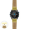 g.dmk2i.p560a Main Beige StrapsCo DASSARI Salvage Thick Padded Distressed Italian Leather Watch Band Strap with Yellow Gold Buckle
