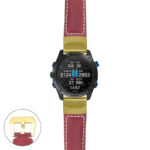 g.dmk2i.p560a Main Red StrapsCo DASSARI Salvage Thick Padded Distressed Italian Leather Watch Band Strap with Yellow Gold Buckle