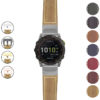 g.ed2.p560a Gallery Beige StrapsCo DASSARI Salvage Thick Padded Distressed Italian Leather Watch Band Strap with Silver Buckle