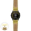 g.ed.p560a Main Beige StrapsCo DASSARI Salvage Thick Padded Distressed Italian Leather Watch Band Strap with Yellow Gold Buckle