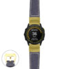 g.ed.p560a Main Blue StrapsCo DASSARI Salvage Thick Padded Distressed Italian Leather Watch Band Strap with Yellow Gold Buckle