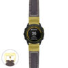 g.ed.p560a Main Dark Brown StrapsCo DASSARI Salvage Thick Padded Distressed Italian Leather Watch Band Strap with Yellow Gold Buckle