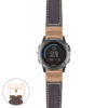 g.f3.p560a Main Dark Brown StrapsCo DASSARI Salvage Thick Padded Distressed Italian Leather Watch Band Strap with Rose Gold Buckle