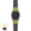 g.f3.p560a Main Dark Brown StrapsCo DASSARI Salvage Thick Padded Distressed Italian Leather Watch Band Strap with Yellow Gold Buckle