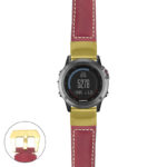 g.f3.p560a Main Red StrapsCo DASSARI Salvage Thick Padded Distressed Italian Leather Watch Band Strap with Yellow Gold Buckle