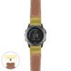 g.f3.p560a Main Tan StrapsCo DASSARI Salvage Thick Padded Distressed Italian Leather Watch Band Strap with Yellow Gold Buckle