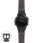 g.f5x.p560a Main Dark Brown StrapsCo DASSARI Salvage Thick Padded Distressed Italian Leather Watch Band Strap with Matte Black Buckle