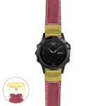 g.f5x.p560a Main Red StrapsCo DASSARI Salvage Thick Padded Distressed Italian Leather Watch Band Strap with Yellow Gold Buckle