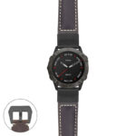 g.f6x.p560a Main Dark Brown StrapsCo DASSARI Salvage Thick Padded Distressed Italian Leather Watch Band Strap with Matte Black Buckle