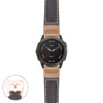 g.f6x.p560a Main Dark Brown StrapsCo DASSARI Salvage Thick Padded Distressed Italian Leather Watch Band Strap with Rose Gold Buckle