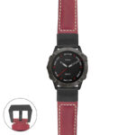 g.f6x.p560a Main Red StrapsCo DASSARI Salvage Thick Padded Distressed Italian Leather Watch Band Strap with Matte Black Buckle