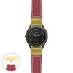 g.f6x.p560a Main Red StrapsCo DASSARI Salvage Thick Padded Distressed Italian Leather Watch Band Strap with Yellow Gold Buckle