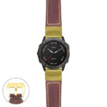 g.f6x.p560a Main Rust StrapsCo DASSARI Salvage Thick Padded Distressed Italian Leather Watch Band Strap with Yellow Gold Buckle