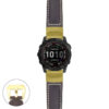 g.f7x.p560a Main Dark Brown StrapsCo DASSARI Salvage Thick Padded Distressed Italian Leather Watch Band Strap with Yellow Gold Buckle