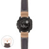g.i.p560a Main Dark Brown StrapsCo DASSARI Salvage Thick Padded Distressed Italian Leather Watch Band Strap with Rose Gold Buckle