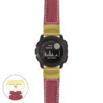 g.i.p560a Main Red StrapsCo DASSARI Salvage Thick Padded Distressed Italian Leather Watch Band Strap with Yellow Gold Buckle