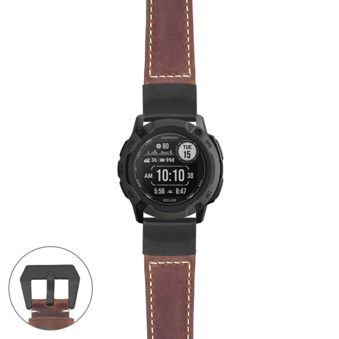 g.i2x.p560a Main Rust StrapsCo DASSARI Salvage Thick Padded Distressed Italian Leather Watch Band Strap with Matte Black Buckle