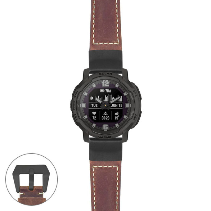 g.ix.p560a Main Rust StrapsCo DASSARI Salvage Thick Padded Distressed Italian Leather Watch Band Strap with Matte Black Buckle