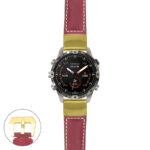 g.mrq2.p560a Main Red StrapsCo DASSARI Salvage Thick Padded Distressed Italian Leather Watch Band Strap with Yellow Gold Buckle