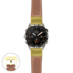 g.mrq2.p560a Main Tan StrapsCo DASSARI Salvage Thick Padded Distressed Italian Leather Watch Band Strap with Yellow Gold Buckle