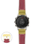 g.mrq.p560a Main Red StrapsCo DASSARI Salvage Thick Padded Distressed Italian Leather Watch Band Strap with Yellow Gold Buckle