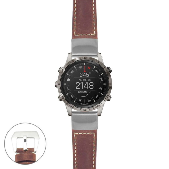 g.mrq.p560a Main Rust StrapsCo DASSARI Salvage Thick Padded Distressed Italian Leather Watch Band Strap with Silver Buckle