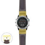 g.qtx3.p560a Main Dark Brown StrapsCo DASSARI Salvage Thick Padded Distressed Italian Leather Watch Band Strap with Yellow Gold Buckle