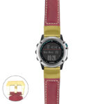 g.qtx3.p560a Main Red StrapsCo DASSARI Salvage Thick Padded Distressed Italian Leather Watch Band Strap with Yellow Gold Buckle